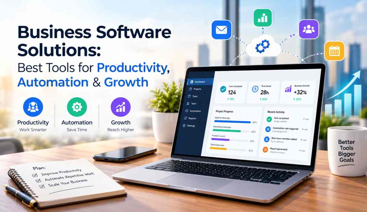 Business Software Solutions Best Tools for Productivity, Automation & Growth