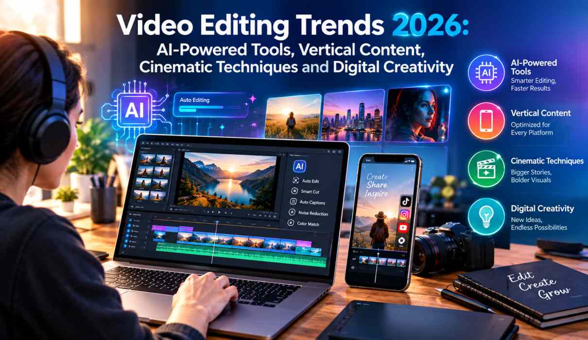 Video Editing Trends 2026: AI-Powered Tools, Vertical Content, Cinematic Techniques and Digital Creativity